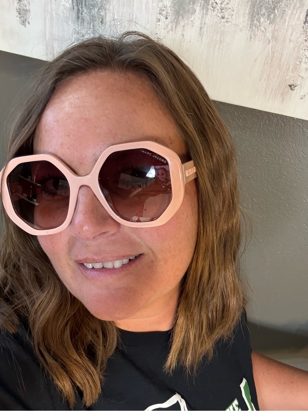 Marc Jacobs Blush Hexagon Oversized Sunglasses NEW - Picture 3 of 7